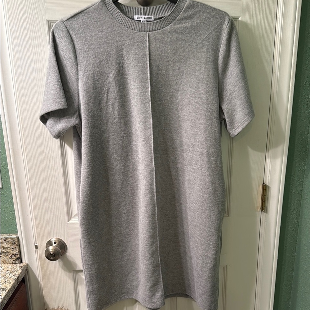 ADORABLE Steve Madden Gray Knit Dress XXL Has nice pockets Lagenlook Staple